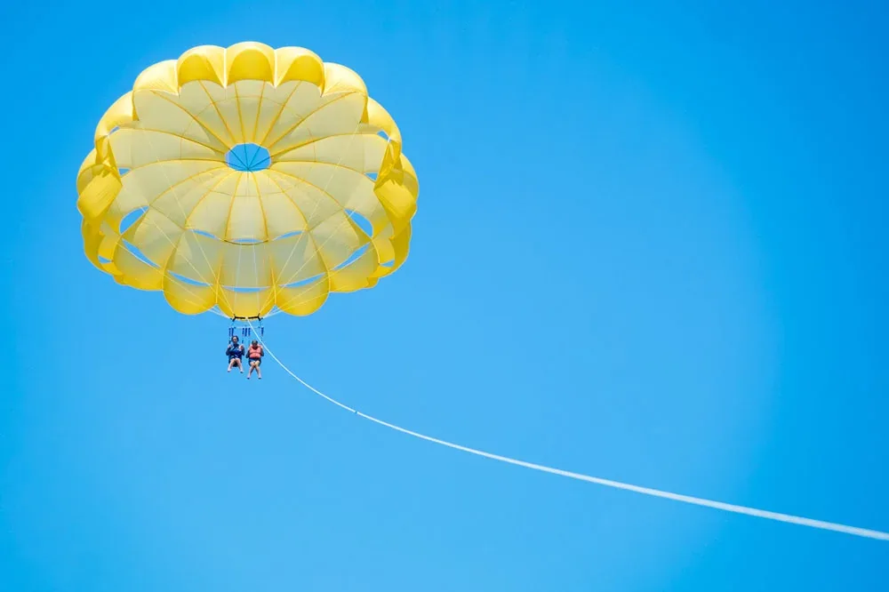 Parasailing activity above the Punta Cana coast