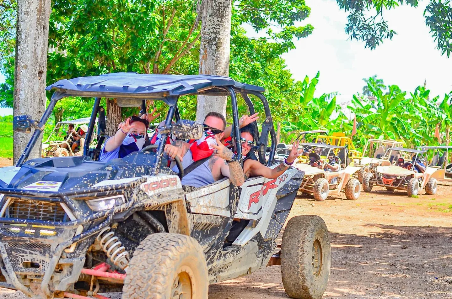 Travelers riding a buggy in Punta Cana